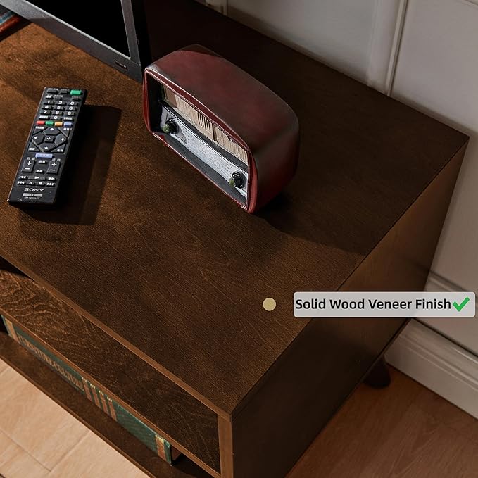 LKTART TV Stand for TVs up to 65'', Mid Century Modern Entertainment Center