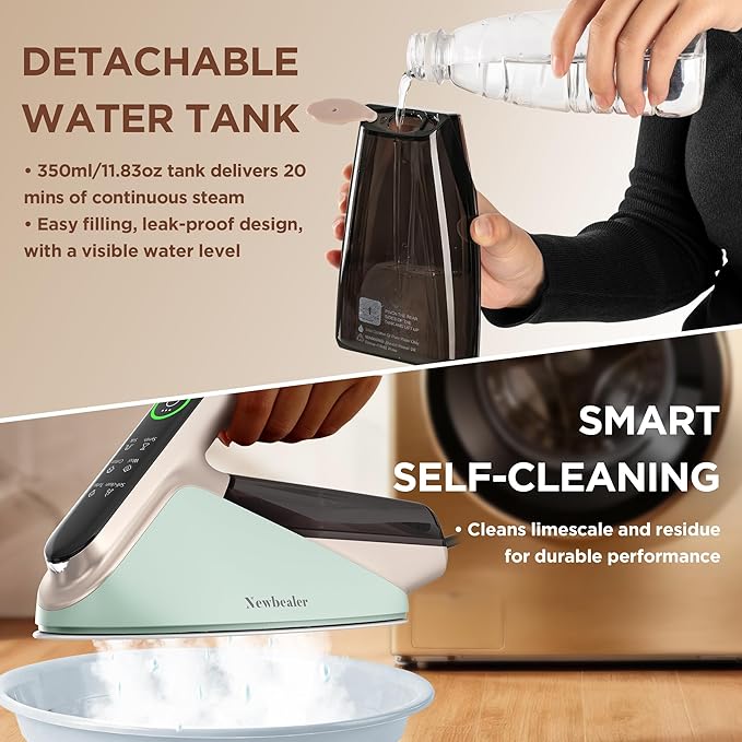 Newbealer Steam Generator Iron, 1500W Turbo Steamer