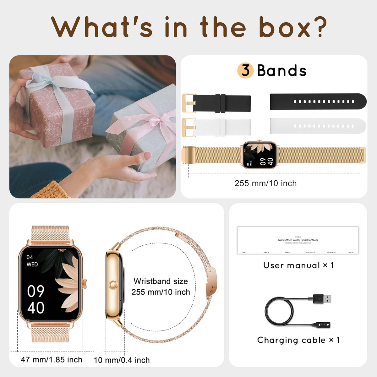 smart watch for women men (answer/make calls) 1.85", view 9