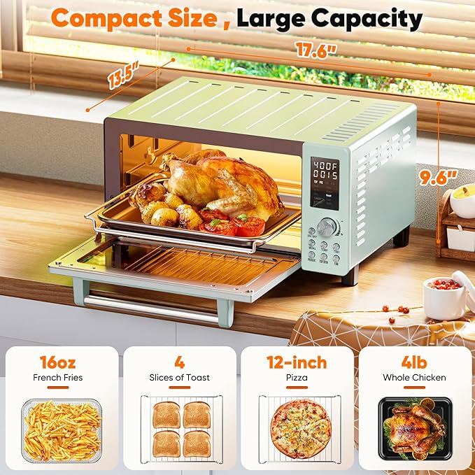 Nuwave Bravo Pro Smart 21QT Toaster Oven Air Fryer Combo, Convection Oven