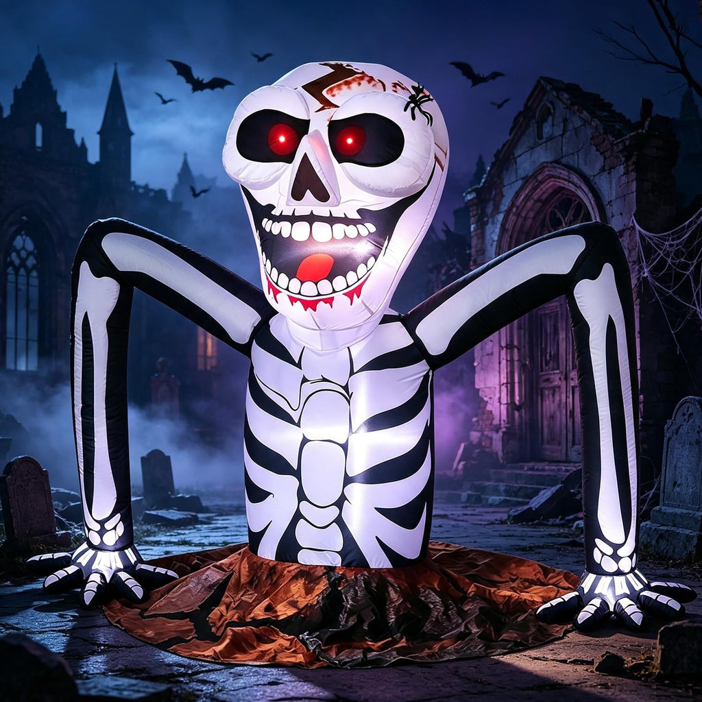 5 FT Halloween Inflatable Skeleton Rising from Ground Outdoor Decoration