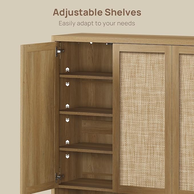 SICOTAS Rattan Shoe Storage Cabinet