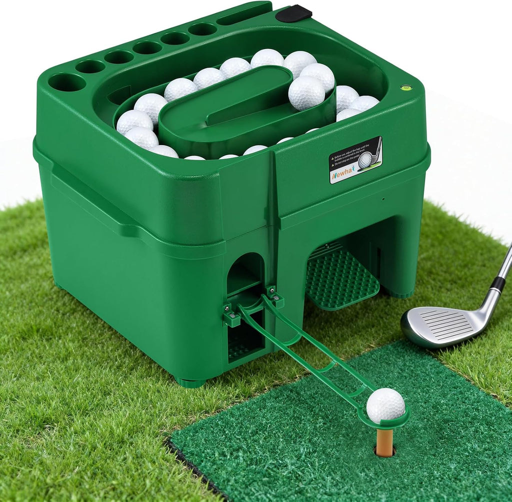 Newhai Upgraded Golf Dispenser, 50-Ball Capacity, 2 Ramps, for Practice