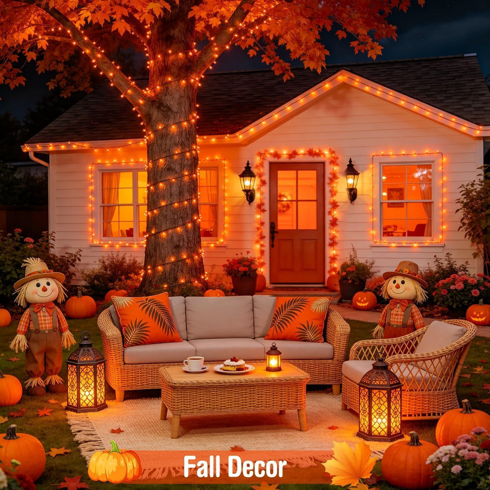 JMEXSUSS 500 LED Halloween Lights Outdoor, Orange String Lights Plug in