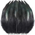 SOGUGOM Black Rooster Tail Feathers - 200 pcs 5-7 inch Craft Feathers Bulk for Craft Projects, Halloween, Hats and Cocktail Table Centerpieces(Black)