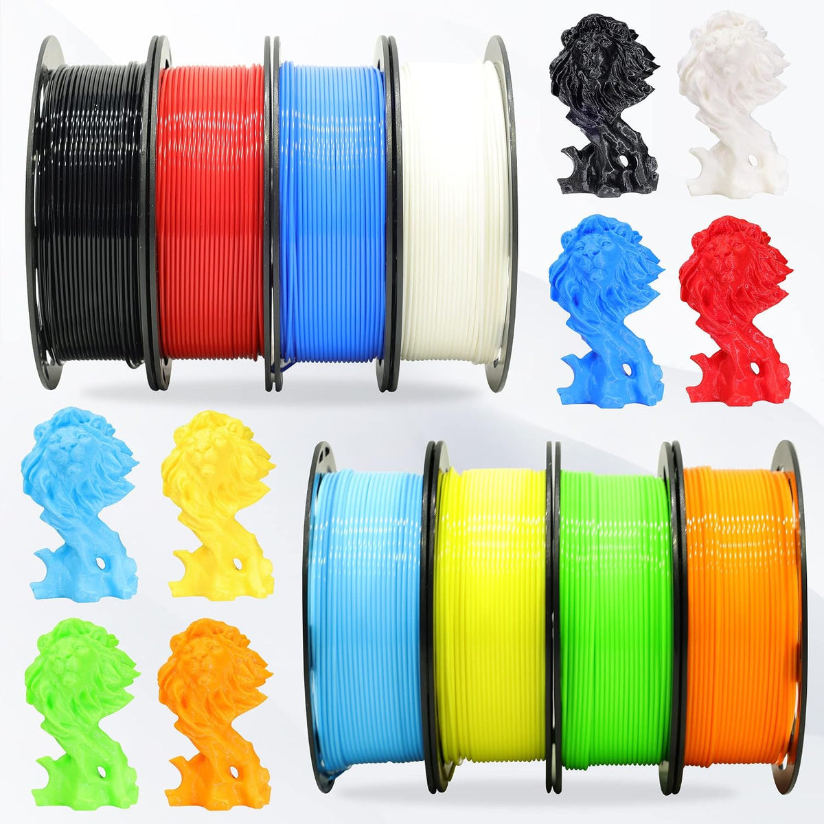 1.75mm 8 spools popular colors 3d printer pla, close-up detail