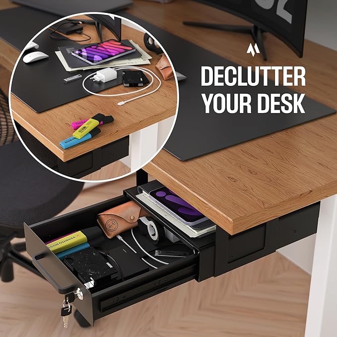 Under Desk Drawer Slide-Out – Lockable Metal Storage Drawers