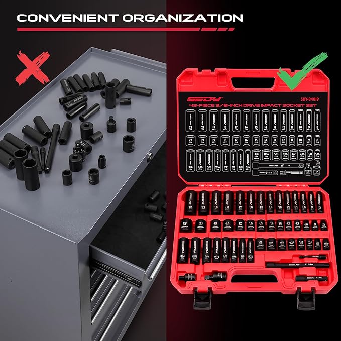 3/8" Drive Impact Socket Set (49-Piece)