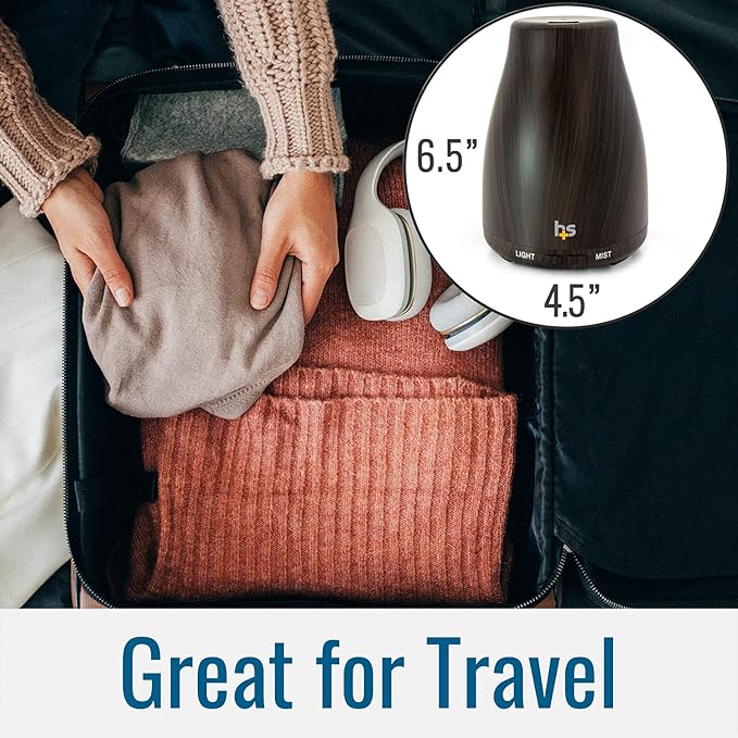 HealthSmart Essential Oil Diffuser, Cool Mist Humidifier and Aromatherapy (Pack of 2)