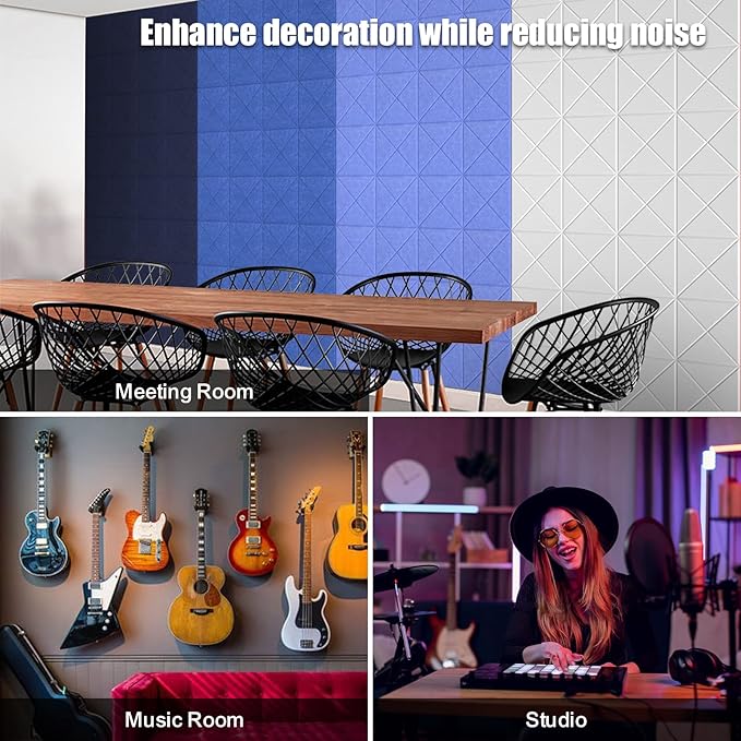 Sonicism 12 Pack X-Lined Acoustic Panels