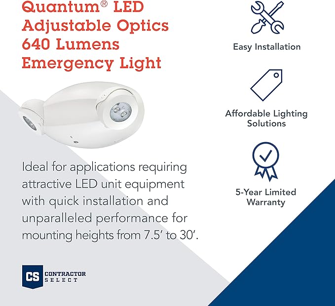 Lithonia Lighting Quantum Emergency Light, Contemporary Commercial LED
