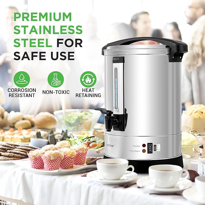 NutriChef Water Boiler and Hot Water Dispenser, 13L Electric Beverage Dispenser