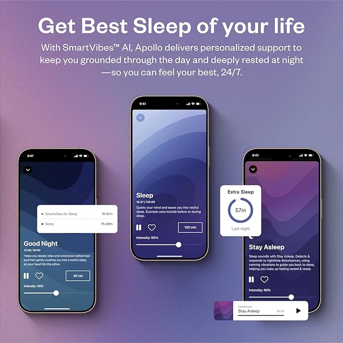 Apollo Neuro Wearable & 12-Month SmartVibes AI Membership – Sleep Aid & Stress