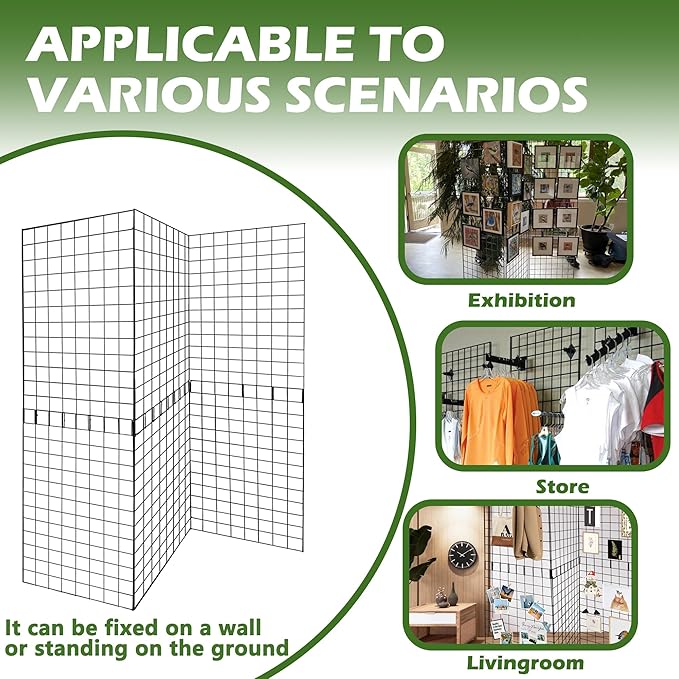Koretech Grid Wall Panels 3 Pcs, Commercial Grade Gridwall Panels, Metal Grid