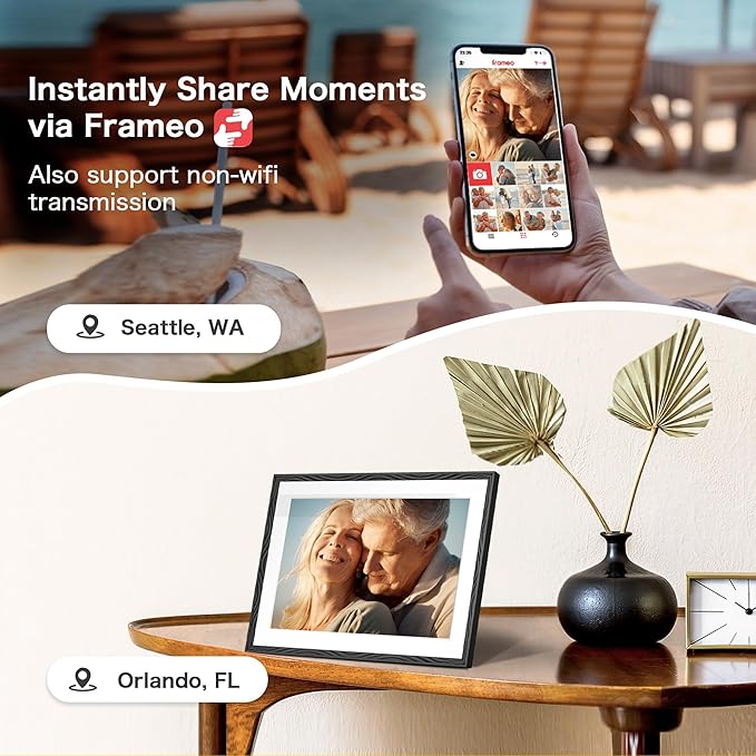 Digital Picture Frame, 10.1'' Frameo Digital Frame Wifi, 32GB Memory, 1280*800