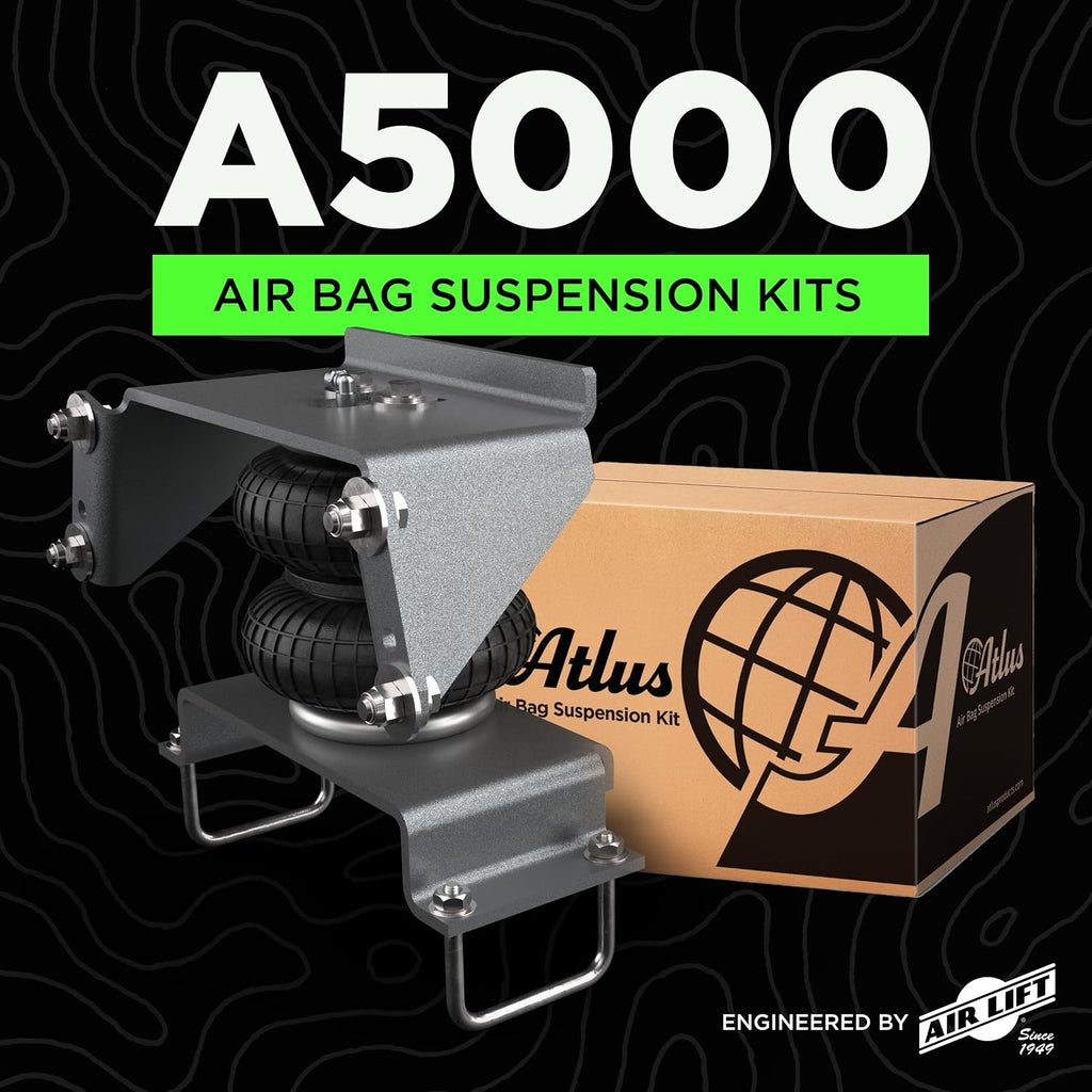atlus engineered by air lift a5000 air bag showing dimensions