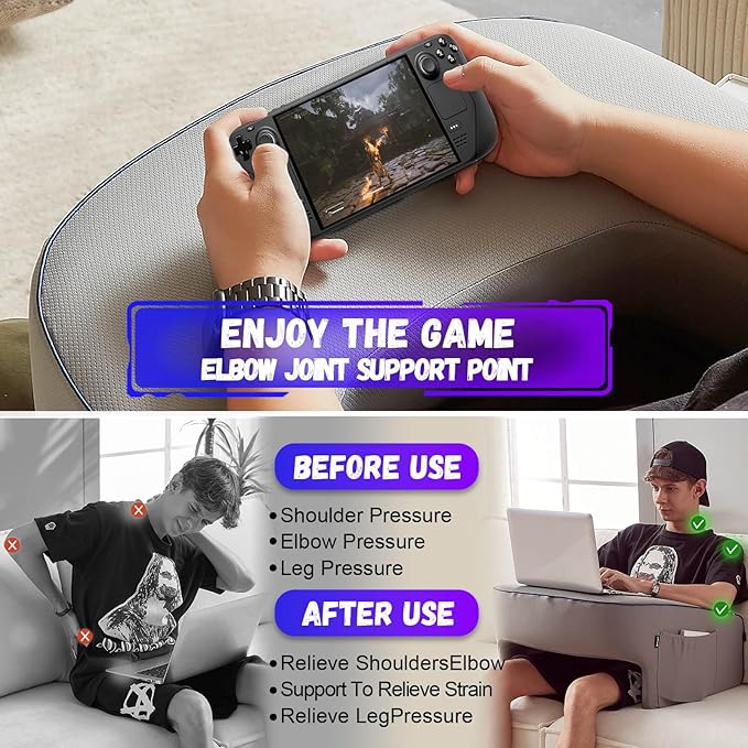 Reading Pillow for Gaming, Extra Large Laptop Pillow for Adult, Memory Foam Lap