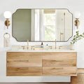 ANDY STAR 30"x55" Large Bathroom Mirror, Brushed Brass Full Length Wall Mirror