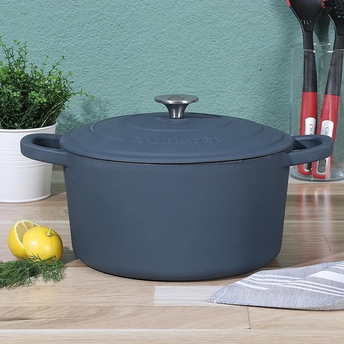 Crock-Pot Artisan 7-Quart Round European Enameled Cast Iron Dutch Oven – Matte