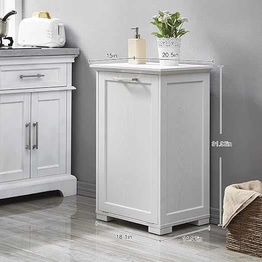 OLD CAPTAIN Tilt-Out Laundry Sorter Cabinet/Wooden Tilt Out Trash Cabinet