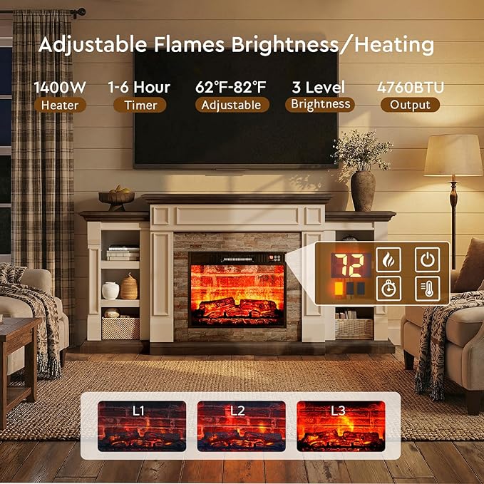 LGHM 72" Electric Fireplace