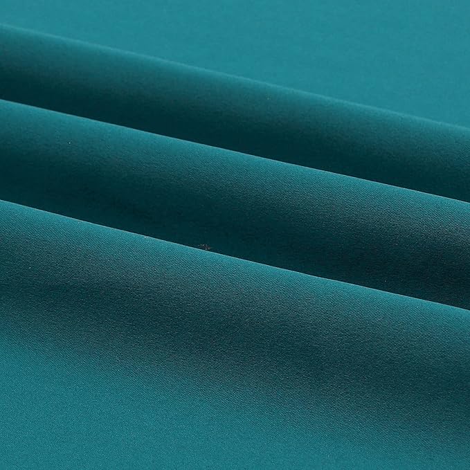 DUALIFE Teal Room Darkening Curtains 96 Inch Length 2 Panels Set Grommet