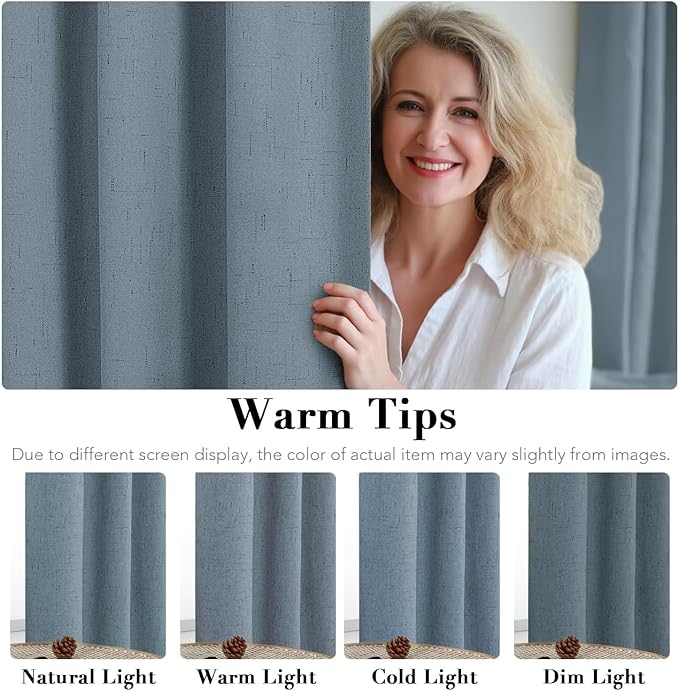 H.VERSAILTEX Linen Curtains 100% Blackout Curtains
