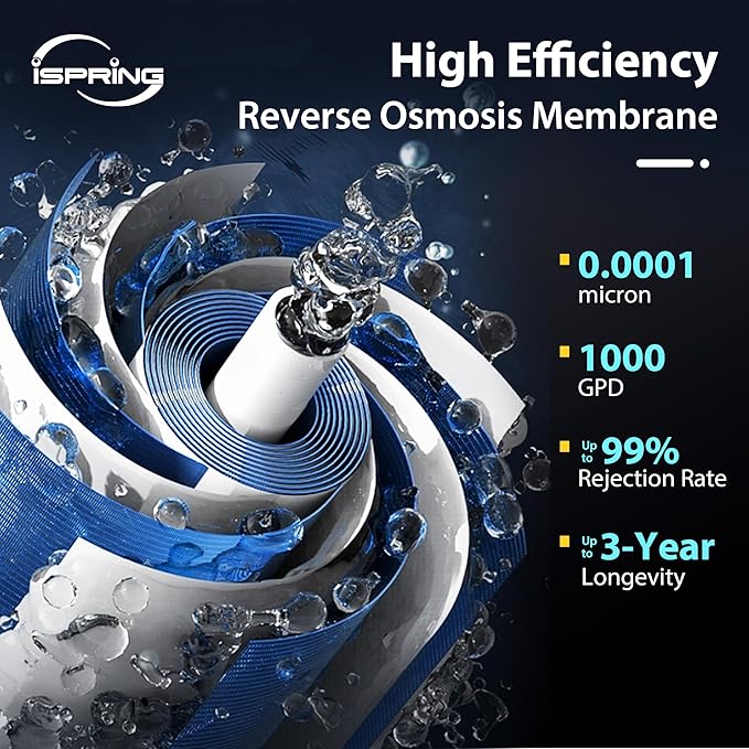 iSpring RO1000-ORB Tankless Reverse Osmosis Water Filtration System, 1000 GPD