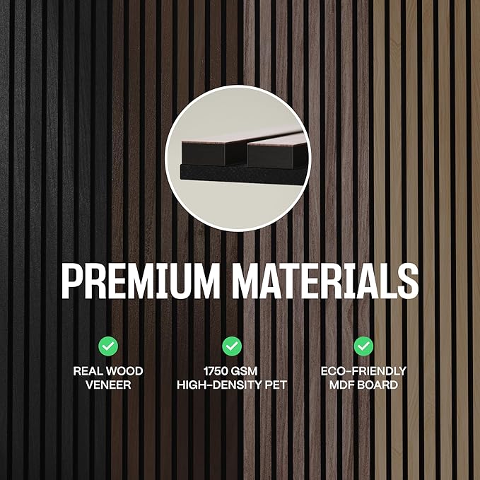 2-Pack Acoustic Wood Slat Panels