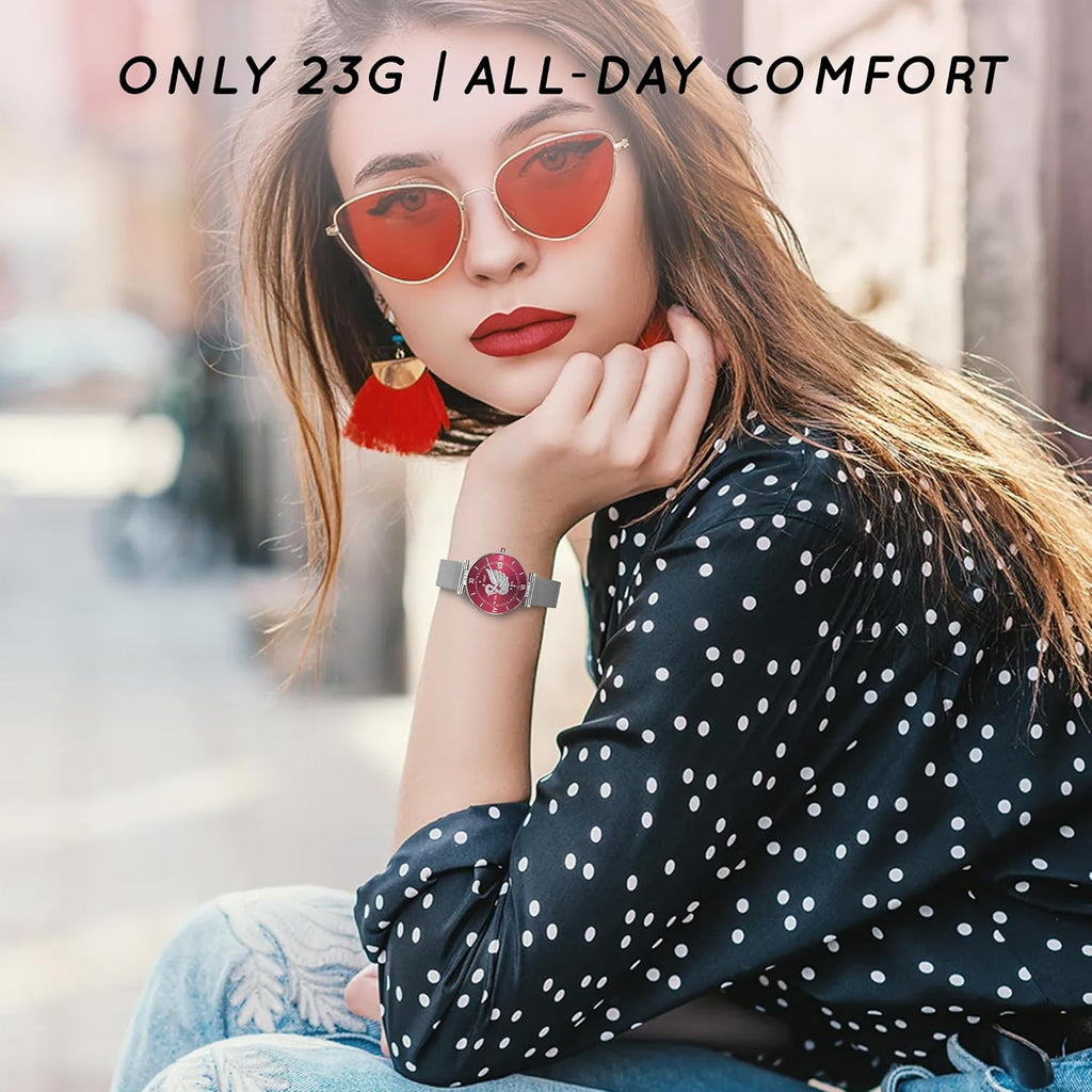 smart watch for women (3 bands) 1.19“ amoled shown in use