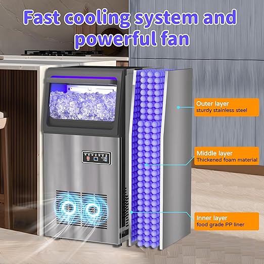 Commercial Nugget Ice Maker 80Lbs/24H