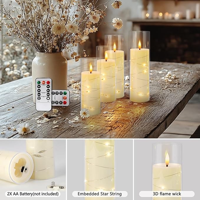 24 Pack Christmas Decoration Flickering Flameless Candles, Battery Operated