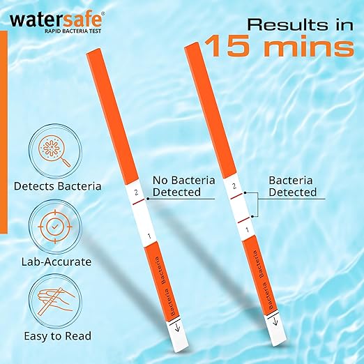 Pool and Spa Rapid Bacteria Test by Watersafe, Detects Down to 1 Bacteria/μL (Pack of 10)