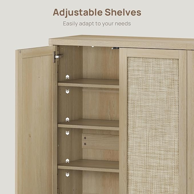 SICOTAS Rattan Shoe Storage Cabinet