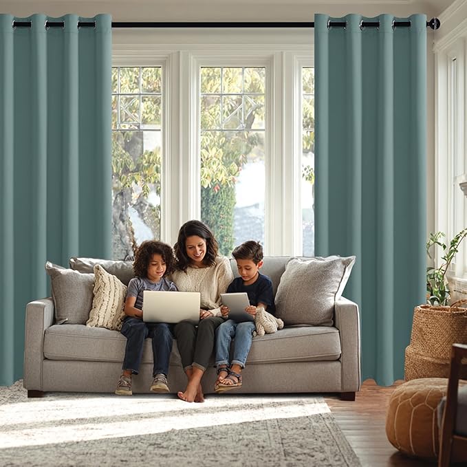 JIUZHEN Stone Blue Blackout Curtains