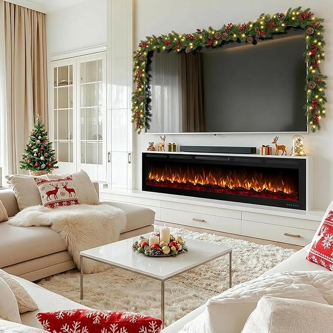 50 Inch WiFi-Enabled Recessed Electric Fireplace Inserts