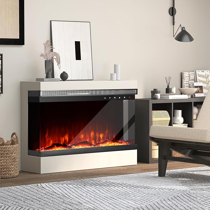 Charavector 30 inch 3-Sided Electric Fireplace Inserts