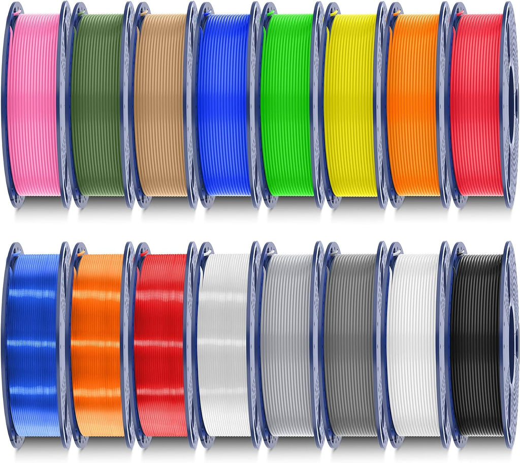 SUNLU 16 Color PLA Filament Bundle Multicolor, 0.25kg per Spool, Total 4KG