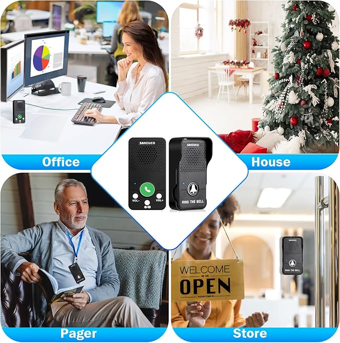 Doorbells, Waterproof Wireless Doorbell Hands Free, 1000ft Range Door Bell