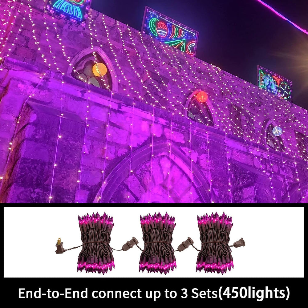LAMPHOME Purple Halloween Lights, 300 Mini Fairy Lights 63.8ft(2pk of 150L) H...