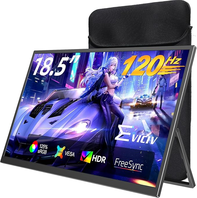Portable Monitor 18.5” | 120HZ 1ms Gaming Monitor | 125% sRGB | FreeSync
