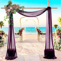 MDS Halloween Chiffon Draping Fabric - 2 Panel, 30" Wide x 40ft Long - Sheer Spooky Arbor & Canopy Drapery for Haunted House Backdrops, Party Ceilings, DIY Costumes & Themed Events - Eggplant (Pack of 2)