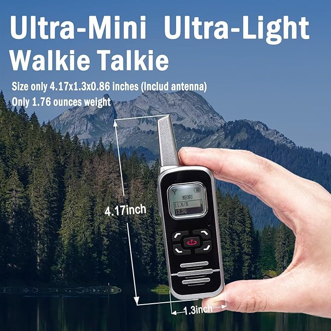 ELIDAIP M6P Mini Walkie Talkies, 1100mAh Battery Rechargeable, 128 Channels (2 Pack)