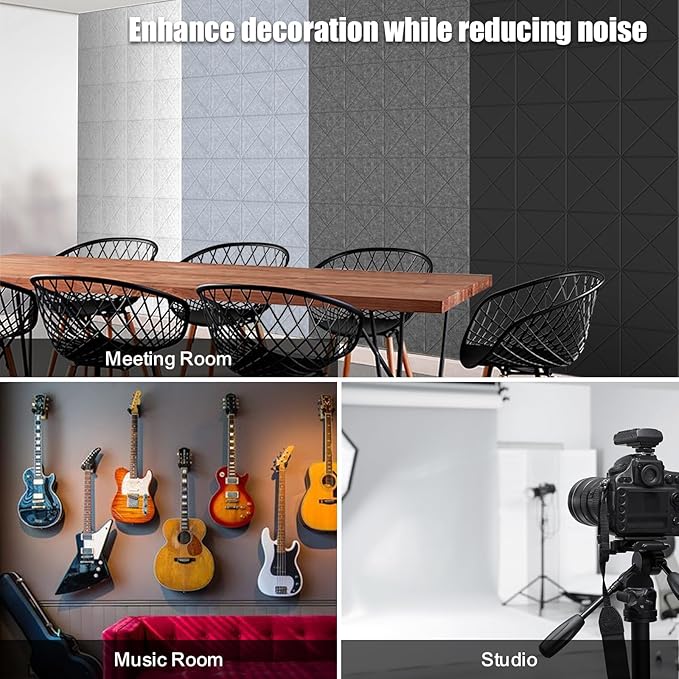 Sonicism 12 Pack X-Lined Acoustic Panels