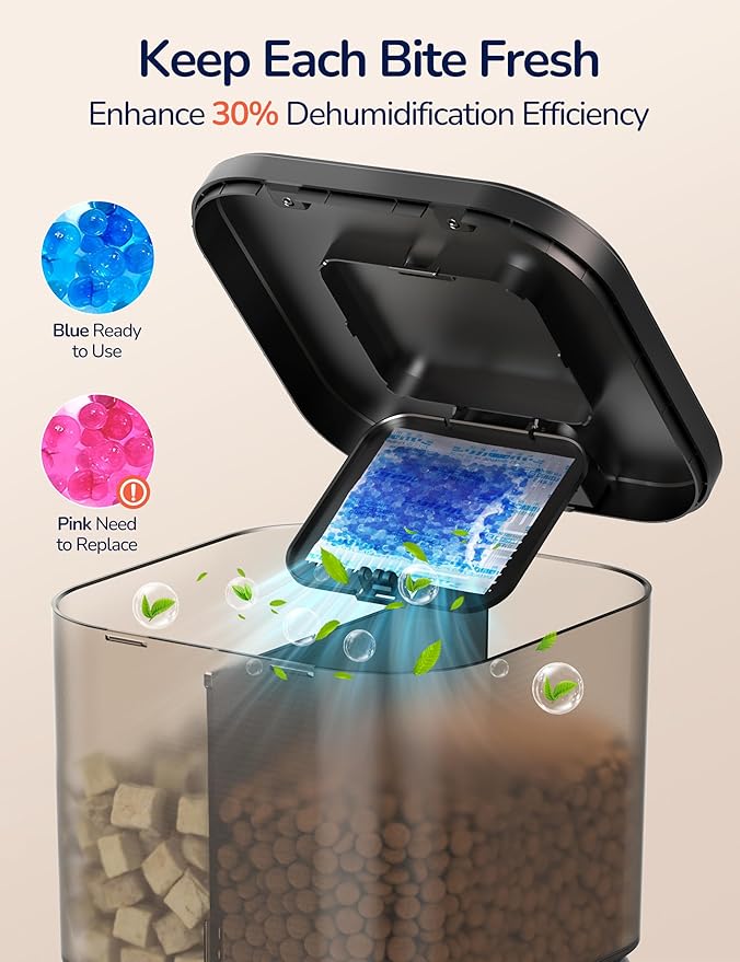 Dual Chamber Automatic Cat Feeder, Smart WiFi Pet Food Dispenser