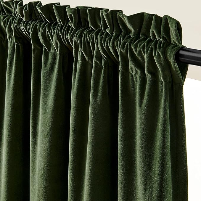 Lazzzy Velvet Blackout Extra Long Curtains Thermal Insulated Room Window Drapes