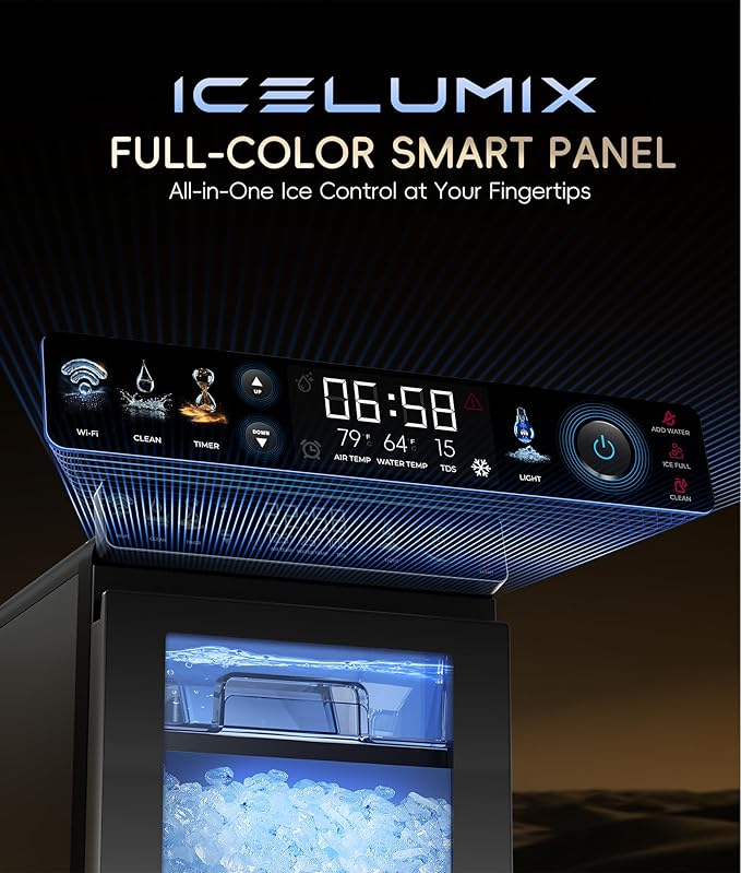 ecozy Nugget Ice Maker Countertop, Smart Pebble Ice Machine