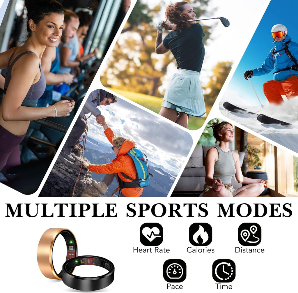 smart health ring fitness tracker for men women, close-up detail