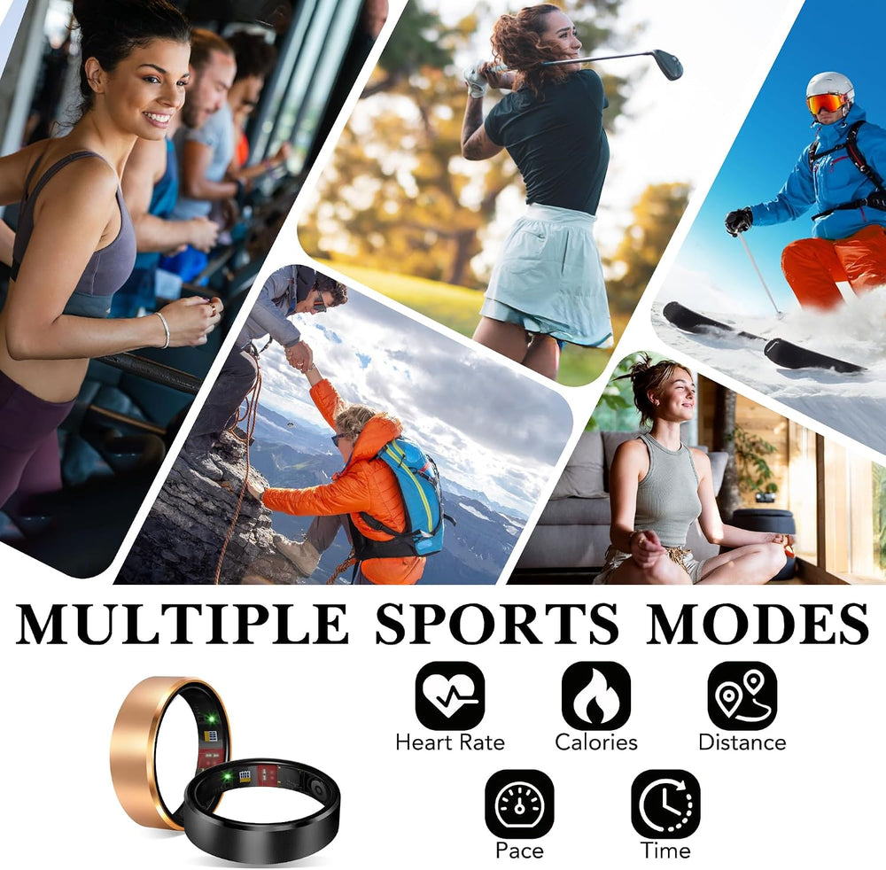 Smart Health Ring Fitness Tracker for Men Women, New Black 7