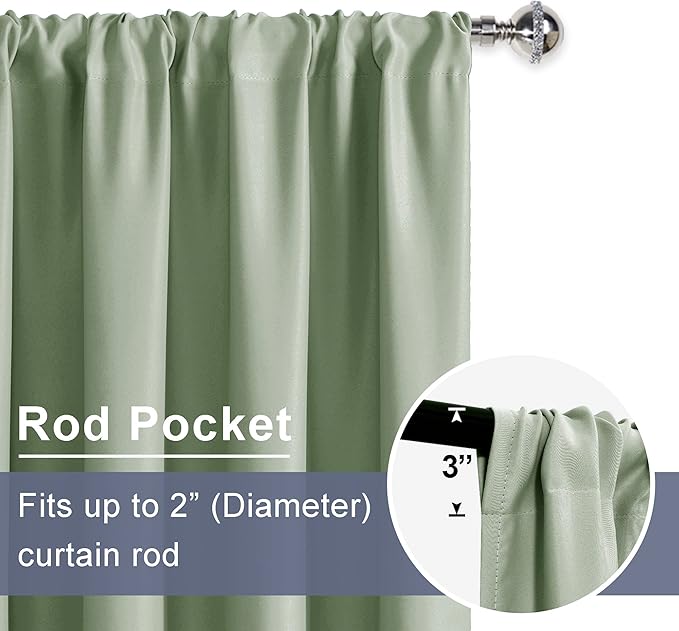 JIUZHEN Blackout Curtains for Bedroom (Set of 2)